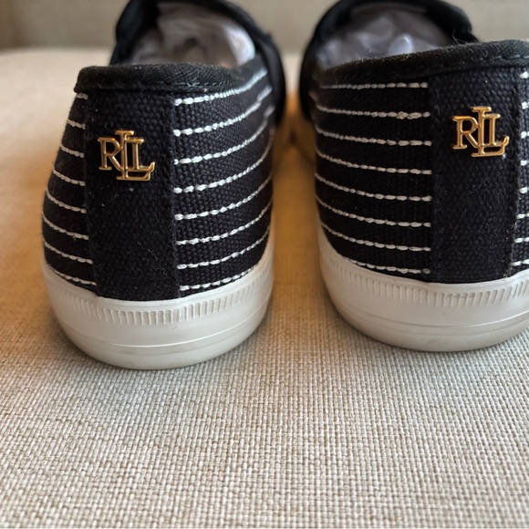 Lauren Ralph Lauren “Jinny” black nautical striped flats - Picture 3 of 8